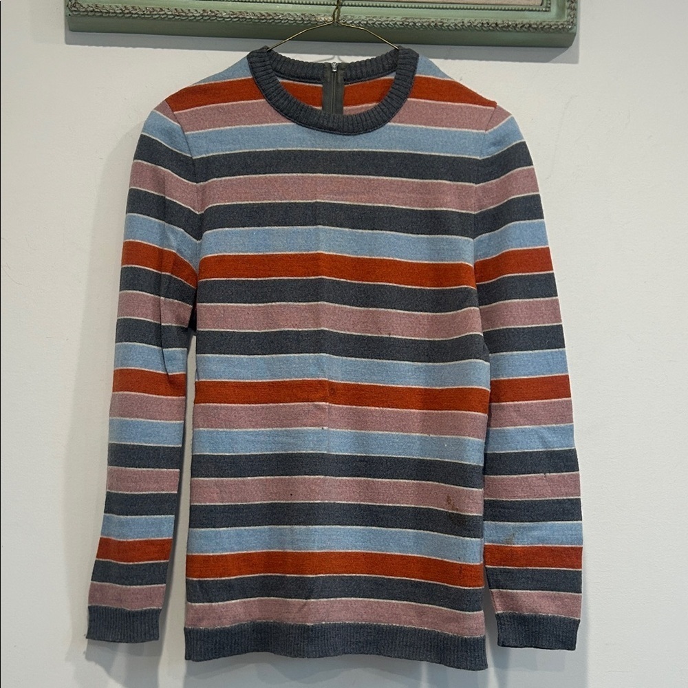 Vintage 70s lambswool blend Striped Multicolor women’s crewneck Sweater